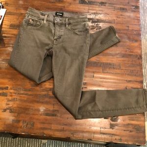 Hudson Nico midrise ankle super skinny jeans khaki green size 25 waist